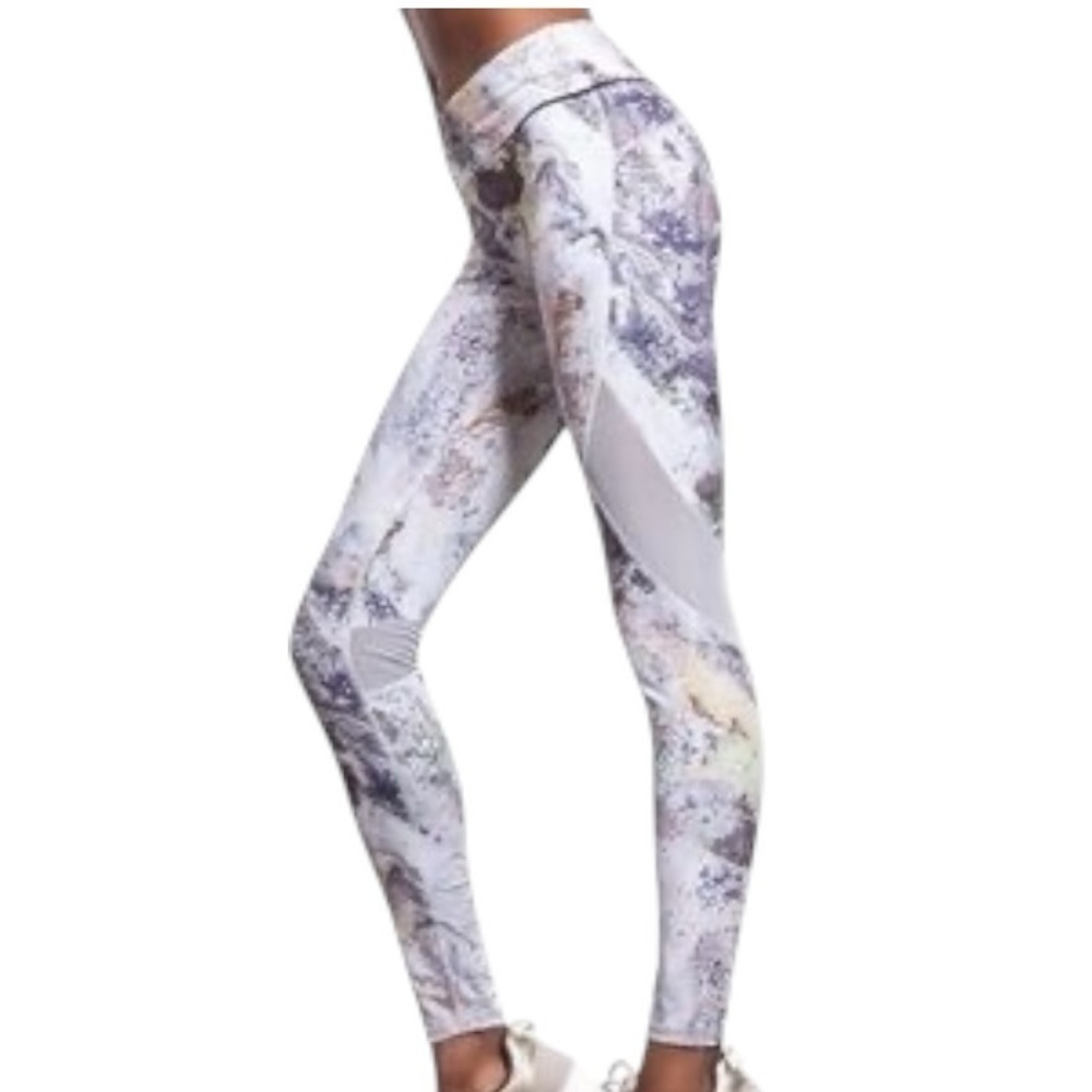 Alala White and Purple Abstract Leggings